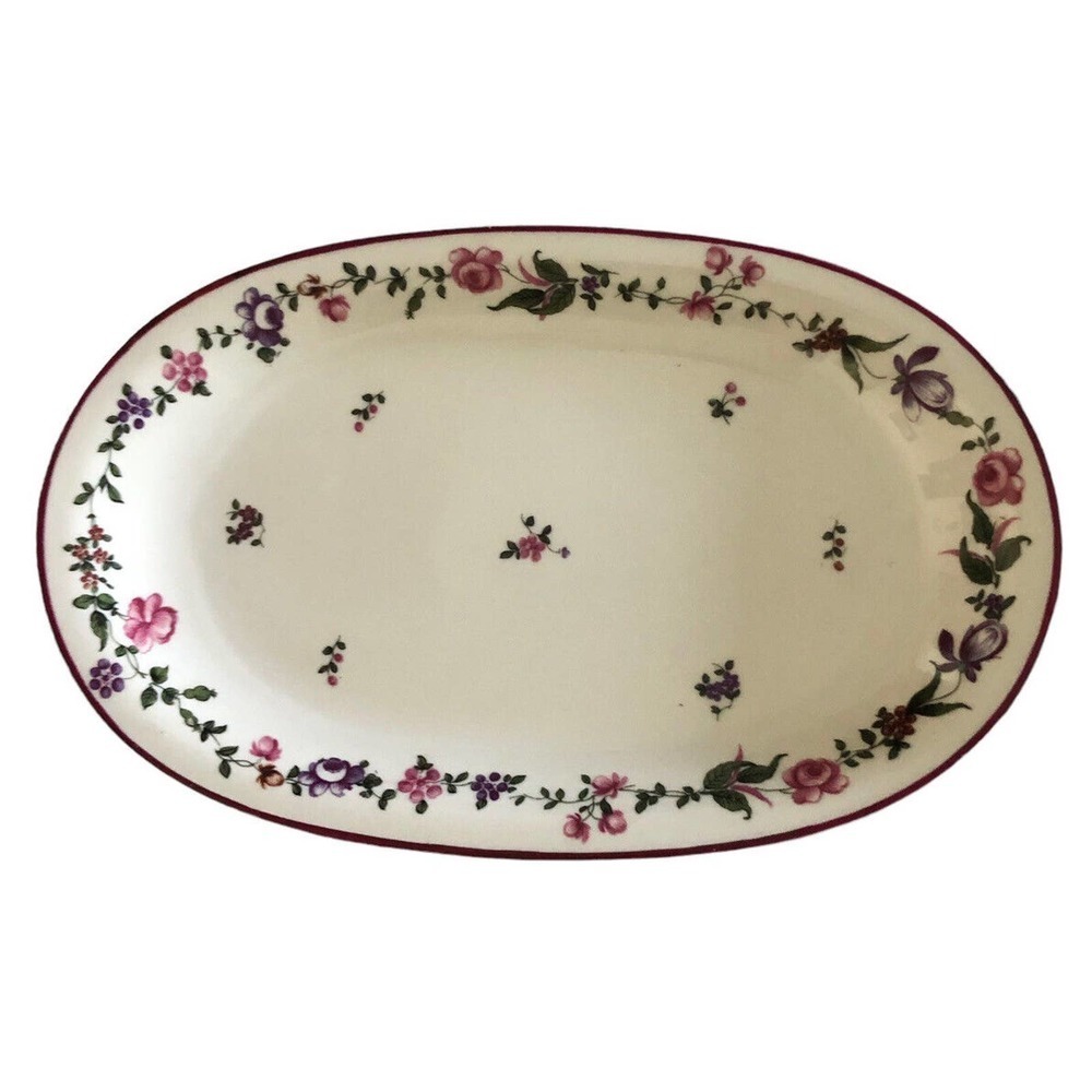 Eschenbach Bavaria Germany floral Elfenbein Pattern Oval Serving Platter 13 x 8”